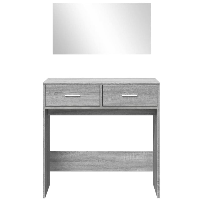 Dressing Table with Mirror Grey Sonoma 80x39x80 cm