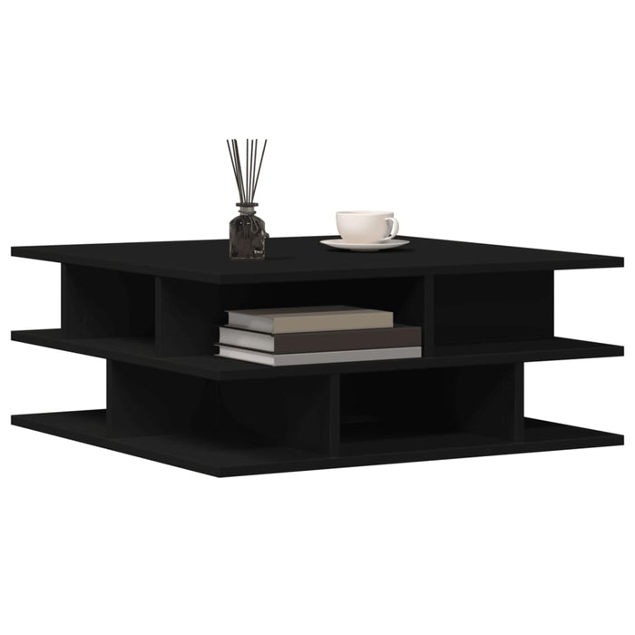 Coffee Table Black 70x70x29 cm Engineered Wood