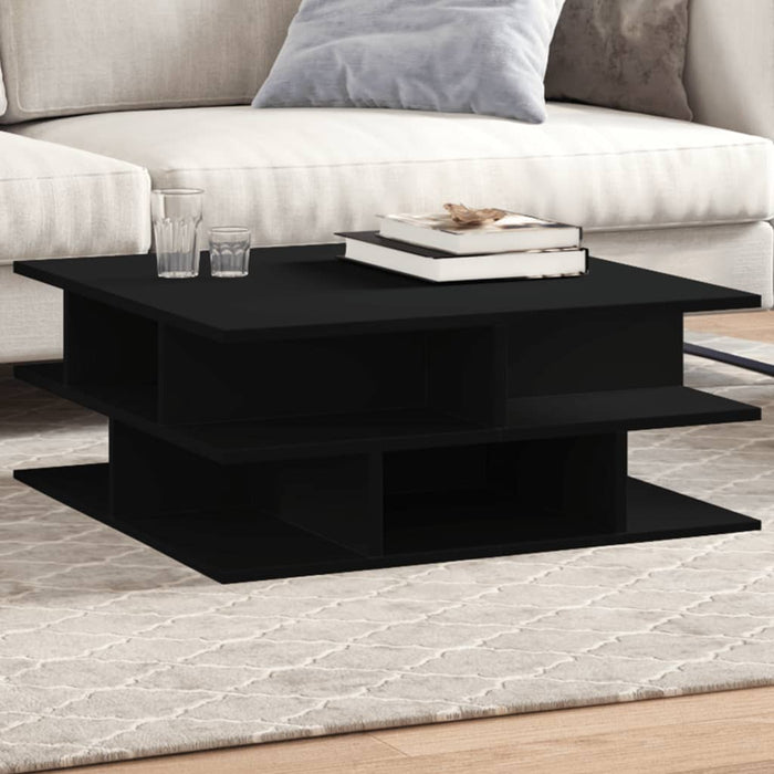 Coffee Table Black 70x70x29 cm Engineered Wood