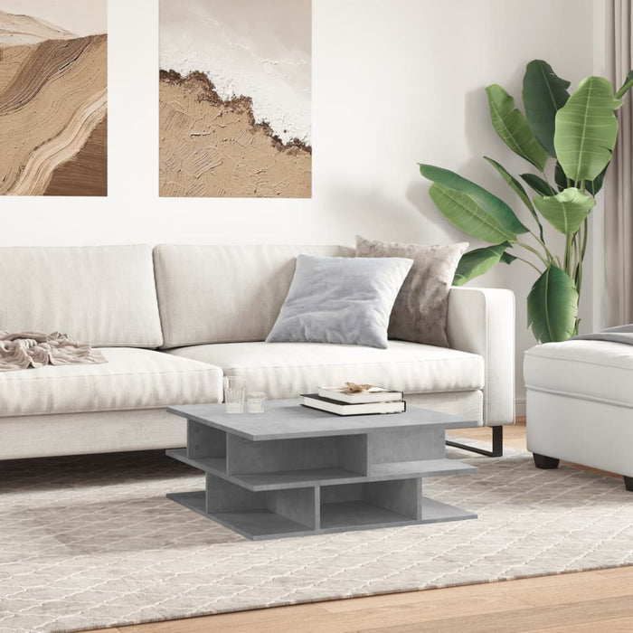 Coffee Table Concrete Grey 70x70x29 cm Engineered Wood