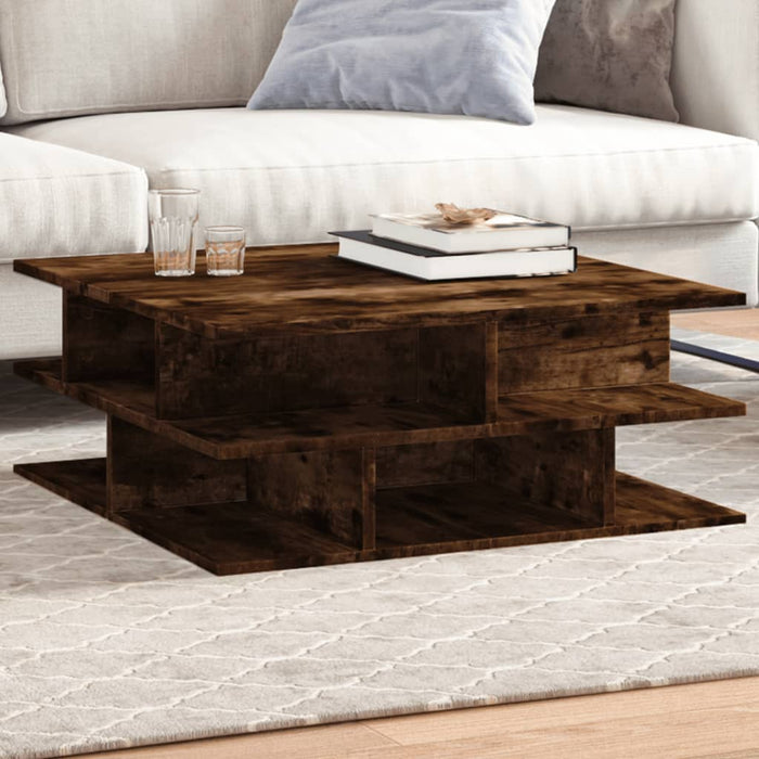 Coffee Table Smoked Oak 70x70x29 cm Engineered Wood