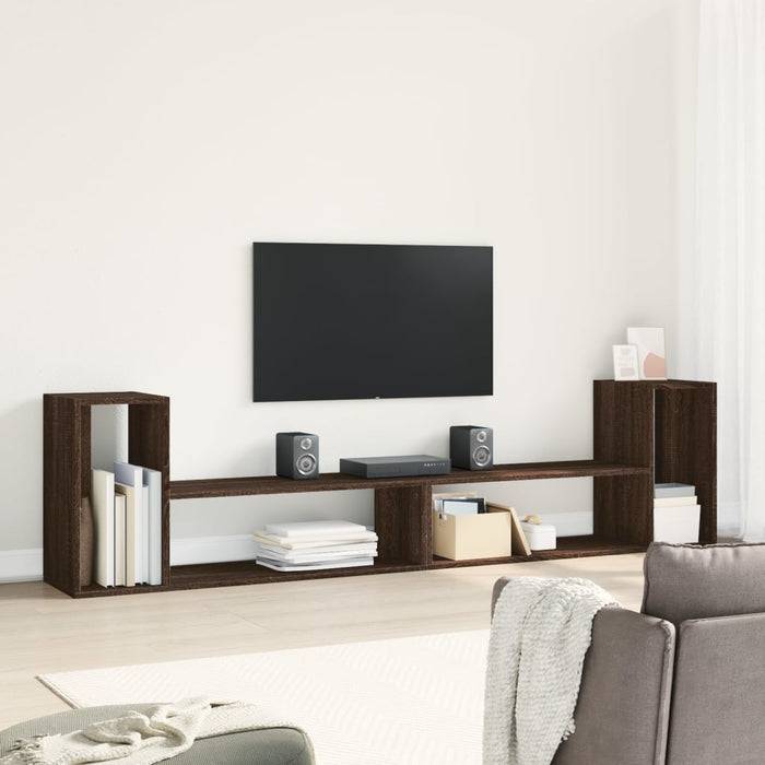 TV Cabinets 2 pcs Brown Oak 100x30x50 cm Engineered Wood