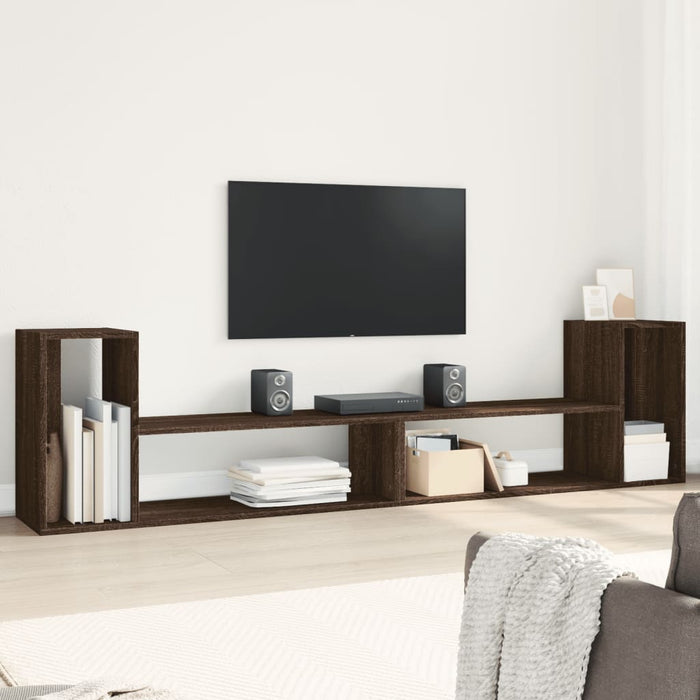 TV Cabinets 2 pcs Brown Oak 100x30x50 cm Engineered Wood