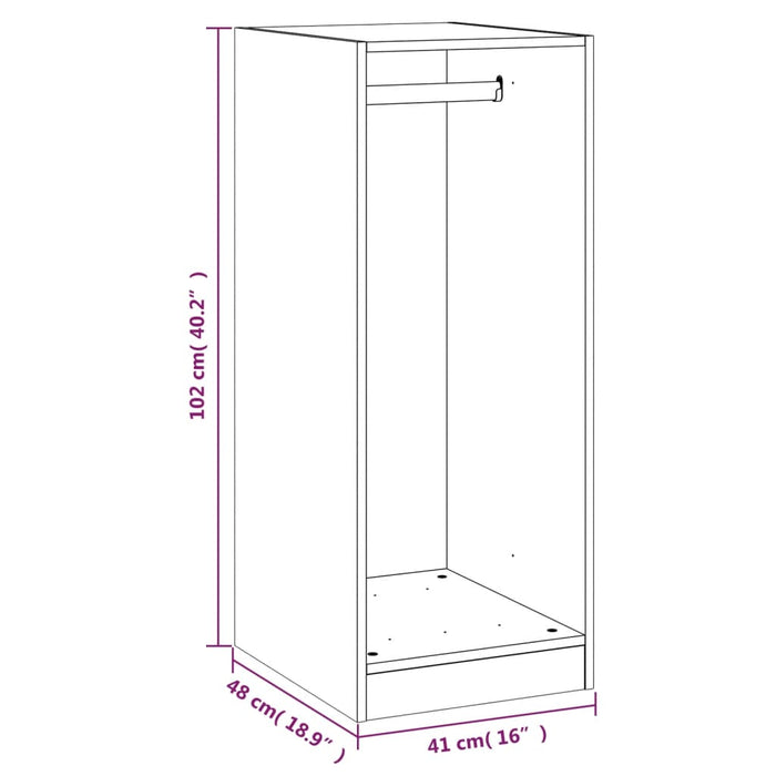 Wardrobe Black 48x41x102 cm Engineered Wood