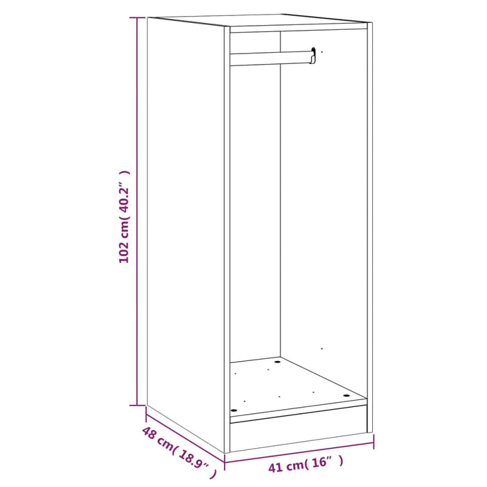 Wardrobe Concrete Grey 48x41x102 cm Engineered Wood