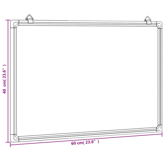 Magnetic Whiteboard 60x40x1.7 cm Aluminium