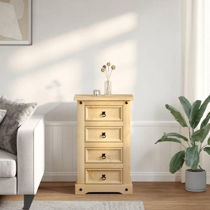 Bedside Cabinet Corona 53x39x84 cm Solid Wood Pine