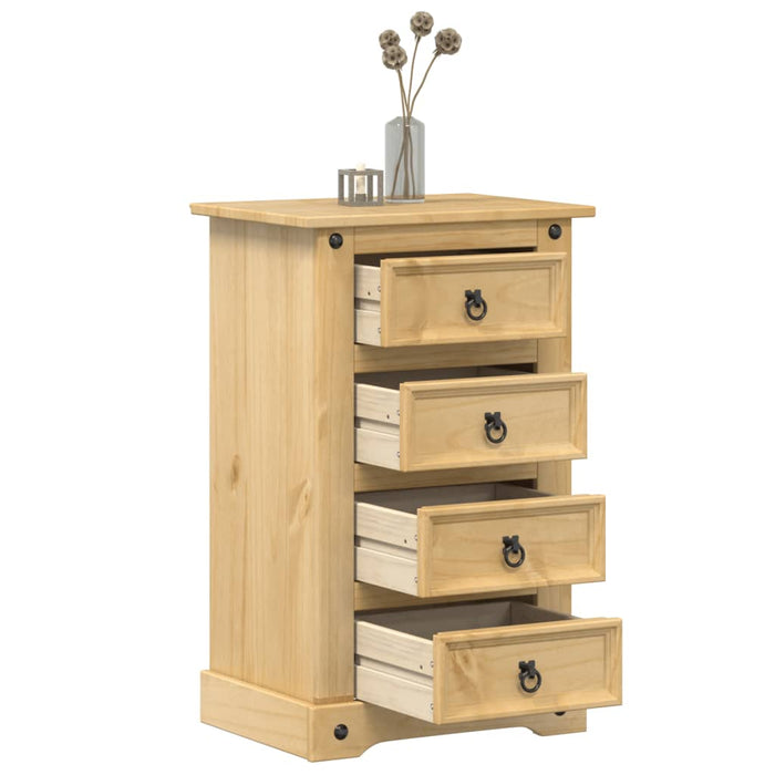 Bedside Cabinet Corona 53x39x84 cm Solid Wood Pine