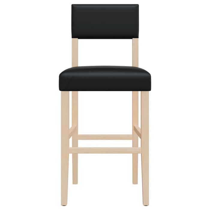 Bar Chairs 2 pcs Solid Wood Rubber and Faux Leather