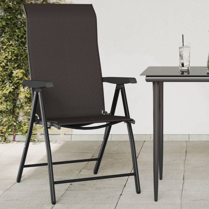 Scaune Rabatabile De Gradina 2 buc Black Coffee Poly Rattan