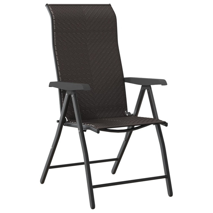 Scaune Rabatabile De Gradina 2 buc Black Coffee Poly Rattan