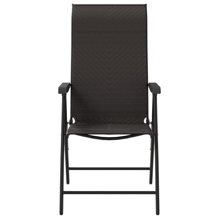 Scaune Rabatabile De Gradina 2 buc Black Coffee Poly Rattan