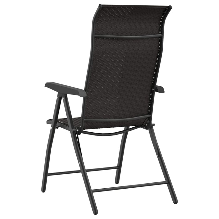 Scaune Rabatabile De Gradina 2 buc Black Coffee Poly Rattan