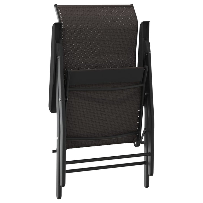 Scaune Rabatabile De Gradina 2 buc Black Coffee Poly Rattan