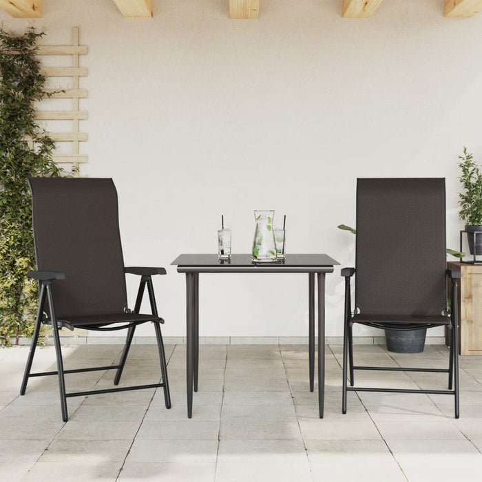 Scaune Rabatabile De Gradina 2 buc Black Coffee Poly Rattan