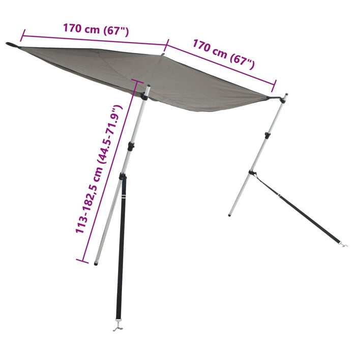 Комплект удлинителей для абажура T-Top, цвет антрацитовый серый 170x170x(113-182.5) см