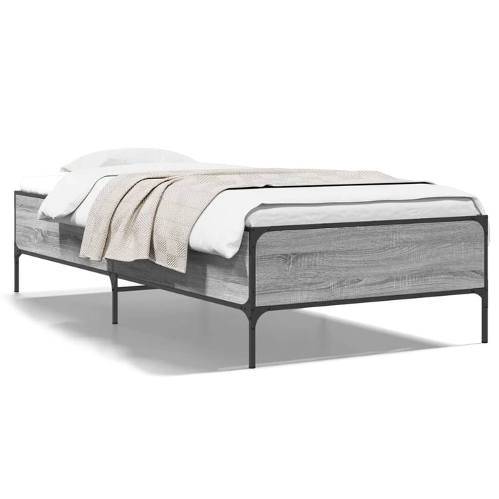 Bed Frame without Mattress Grey Sonoma 100x200 cm