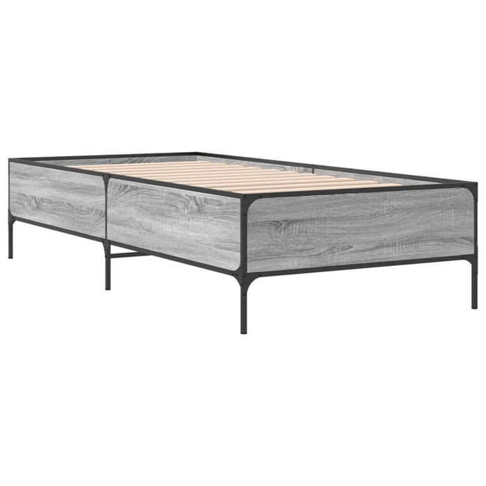 Bed Frame without Mattress Grey Sonoma 100x200 cm