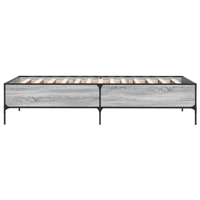 Bed Frame without Mattress Grey Sonoma 100x200 cm