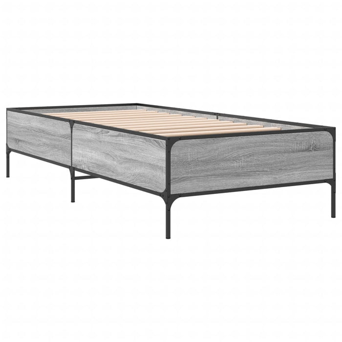 Bed Frame without Mattress Grey Sonoma 100x200 cm