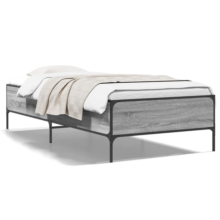 Bed Frame without Mattress Grey Sonoma 75x190 cm Small Single