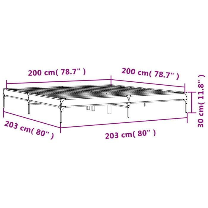 Bed Frame without Mattress Sonoma Oak 200x200 cm