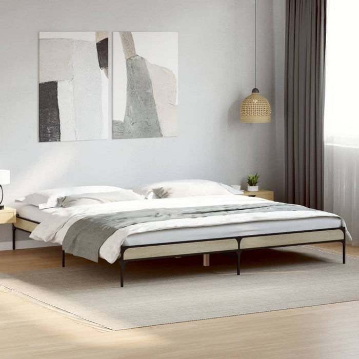 Bed Frame without Mattress Sonoma Oak 200x200 cm