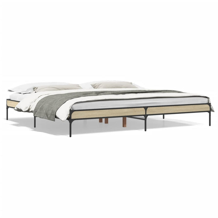 Bed Frame without Mattress Sonoma Oak 180x200 cm Super King