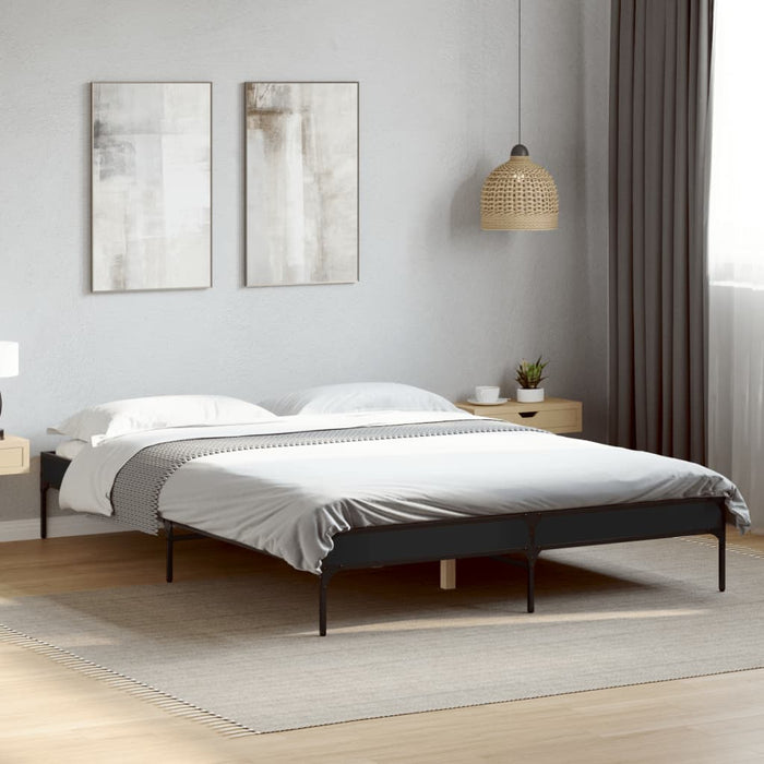 Bed Frame without Mattress Black 160x200 cm