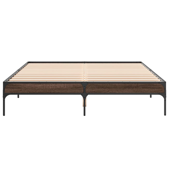 Bed Frame without Mattress Brown Oak 150x200 cm King Size