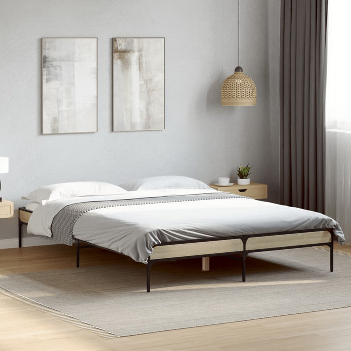 Bed Frame without Mattress Sonoma Oak 120x200 cm