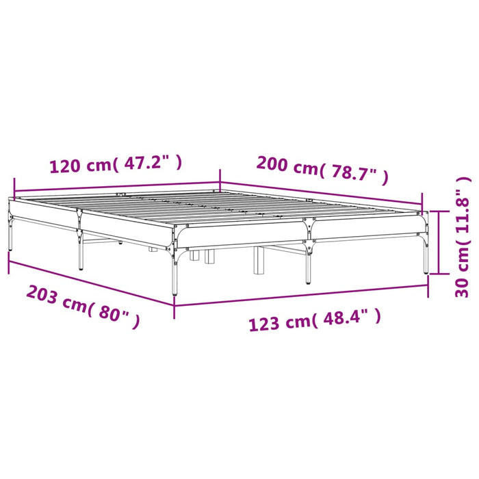 Рамка за легло без матрак Опушен дъб 120x200см