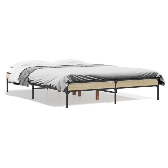 Bed Frame without Mattress Sonoma Oak 140x190 cm