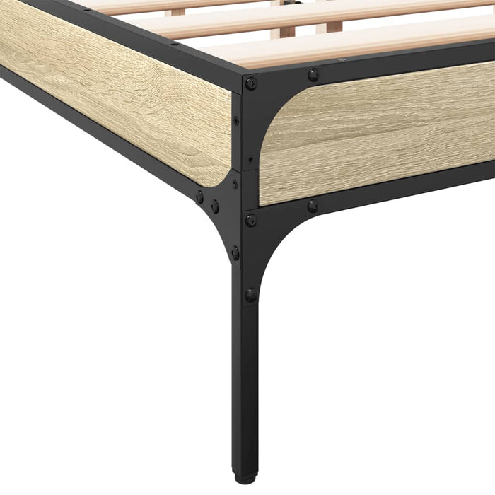 Bed Frame without Mattress Sonoma Oak 140x190 cm