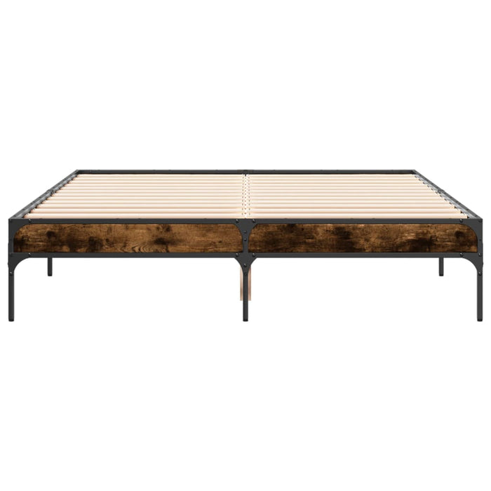 Bed Frame without Mattress Smoked Oak 135x190 cm Double