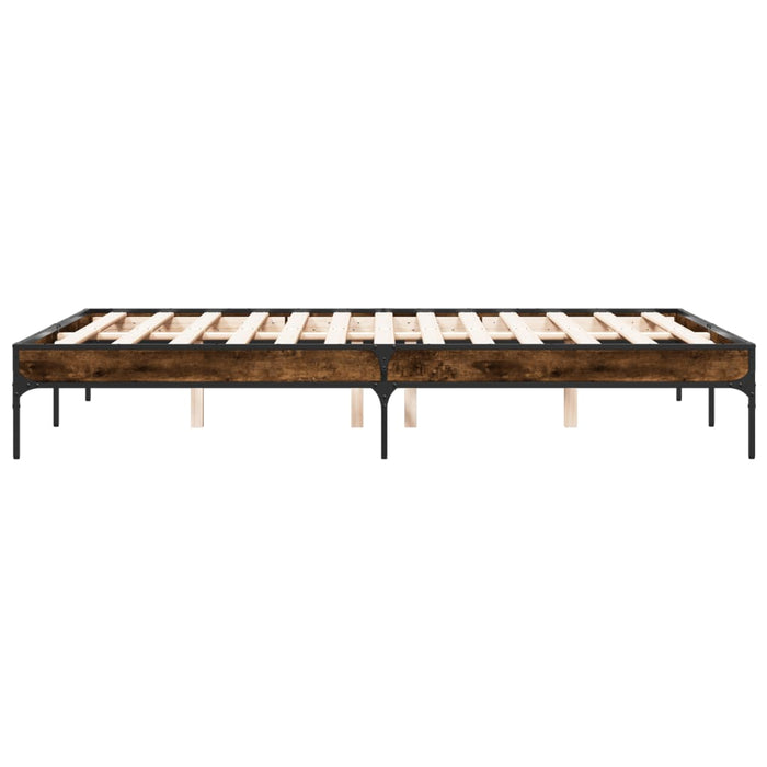 Bed Frame without Mattress Smoked Oak 135x190 cm Double