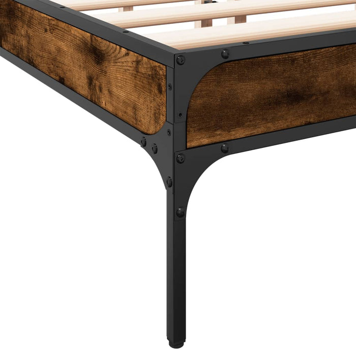 Bed Frame without Mattress Smoked Oak 135x190 cm Double