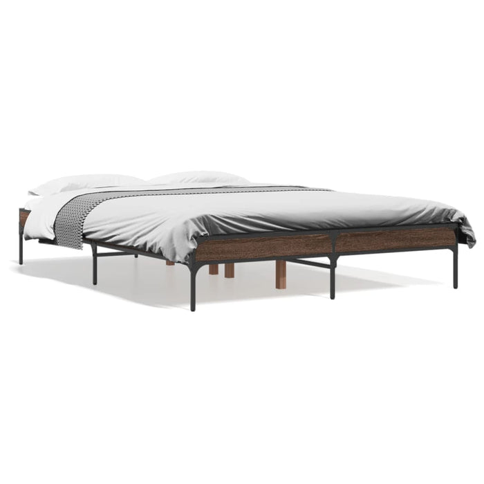 Bed Frame without Mattress Brown Oak 120x190 cm Small Double