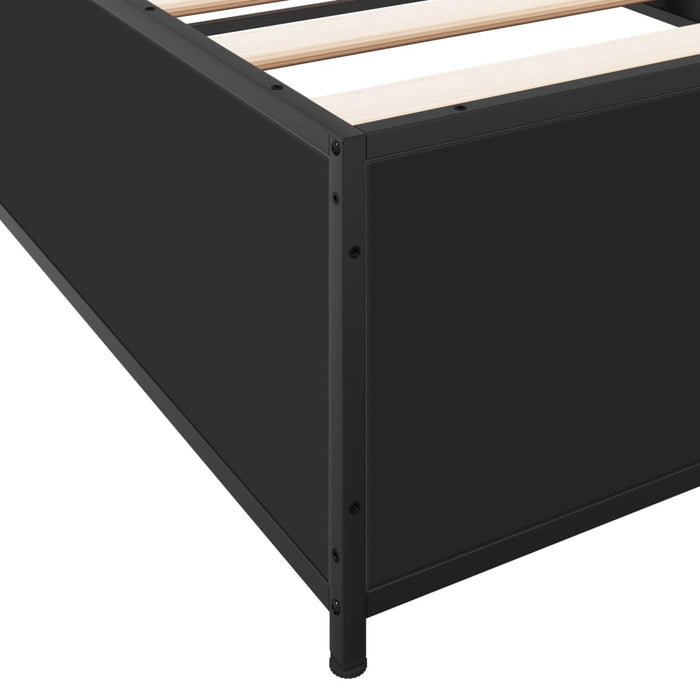 Bed Frame without Mattress Black 75x190 cm Small Single