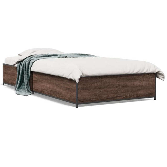 Bed Frame without Mattress Brown Oak 75x190 cm Small Single