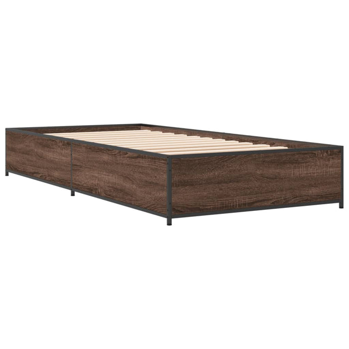 Bed Frame without Mattress Brown Oak 75x190 cm Small Single