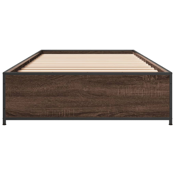 Bed Frame without Mattress Brown Oak 75x190 cm Small Single