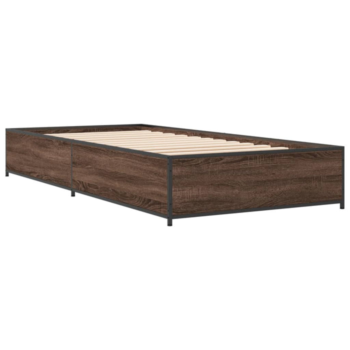 Bed Frame without Mattress Brown Oak 75x190 cm Small Single