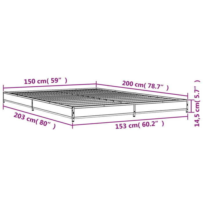 Каркас кровати без матраса черный 150x200 см King Size