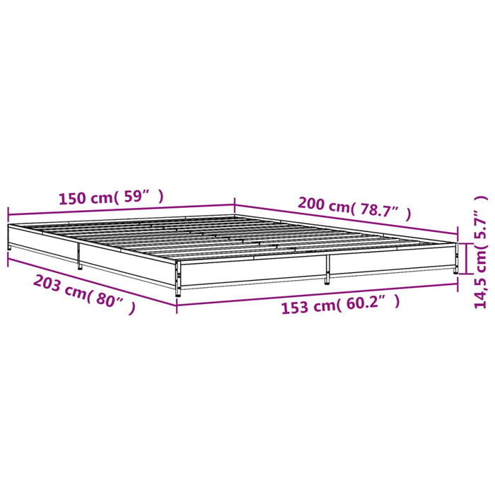 Спалня без матрак Дъб Сонома 150x200 см King Size