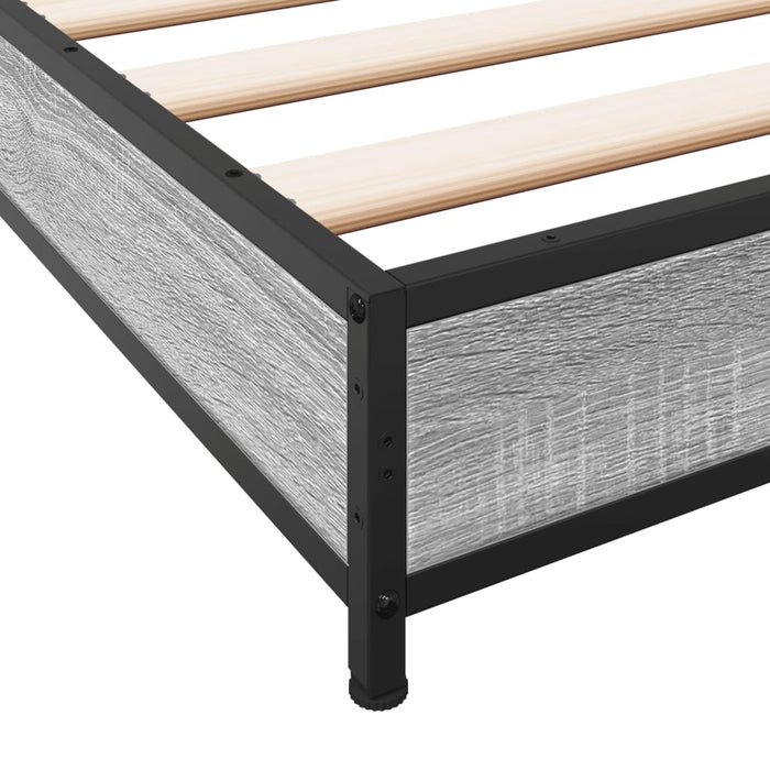 Bed Frame without Mattress Grey Sonoma 100x200 cm