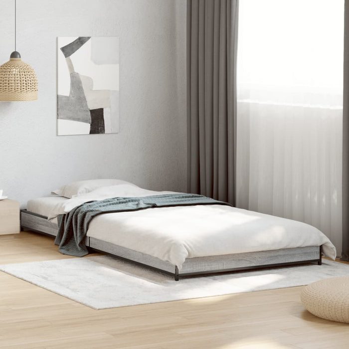 Bed Frame without Mattress Grey Sonoma 100x200 cm