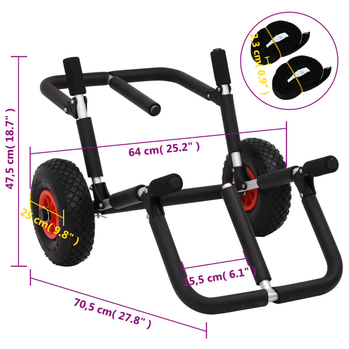 SUP Trolley for 2 Surfboards Foldable 90 kg Aluminium