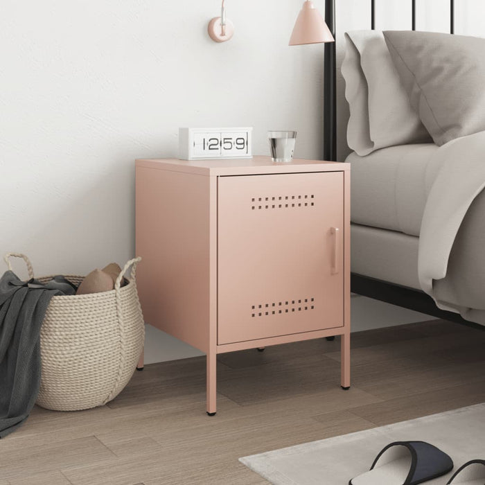 Bedside Cabinet Pink 36x39x50.5 cm Steel