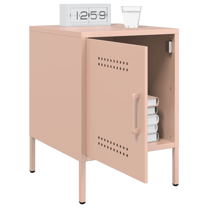 Bedside Cabinet Pink 36x39x50.5 cm Steel